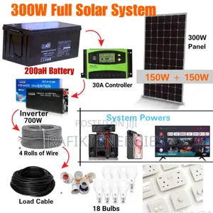 300W Solar System (300W Panel + 200ah Battery)