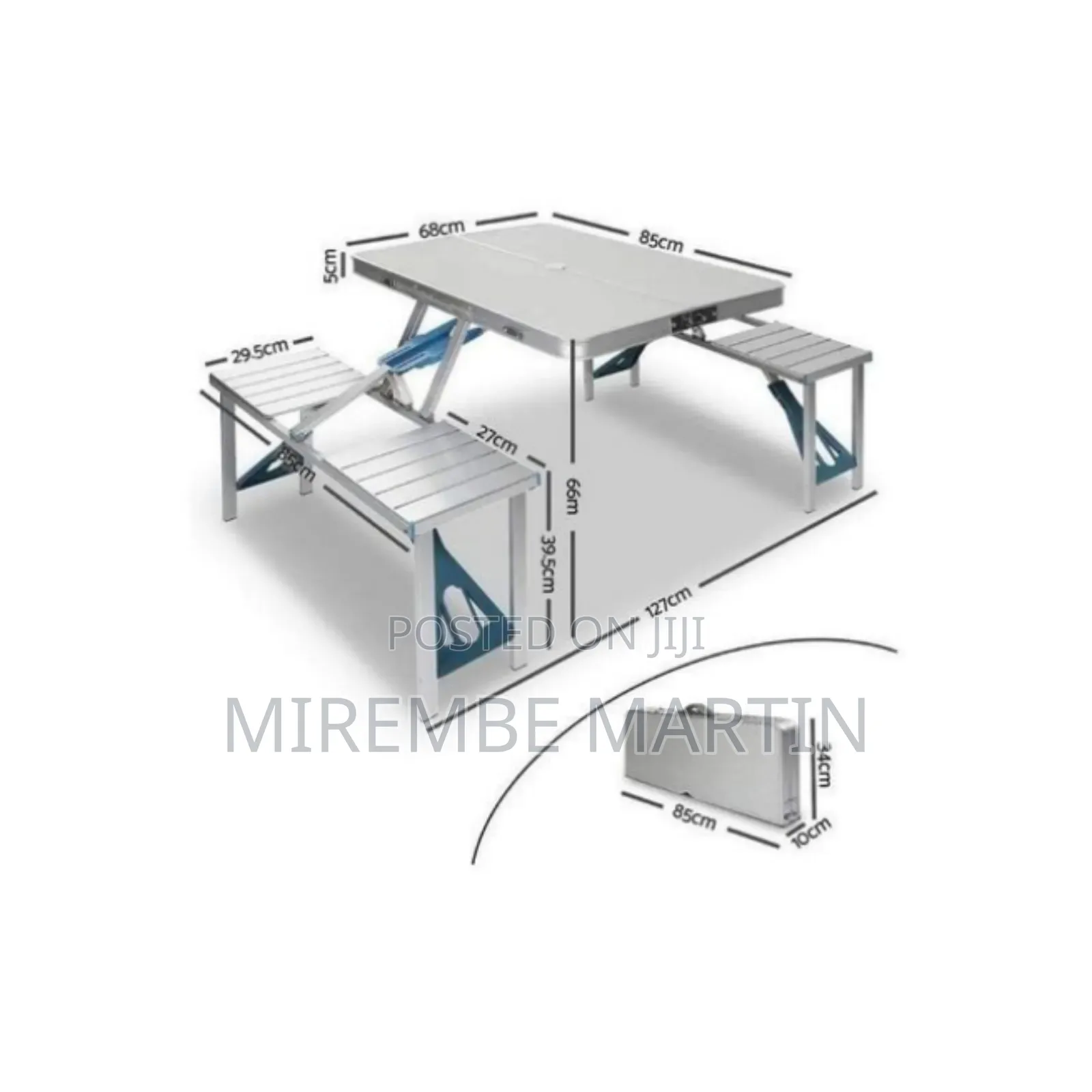 Foldable Picnic Table and Stool Set.