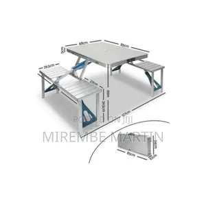 Foldable Picnic Table and Stool Set.