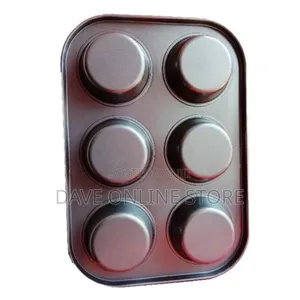 6 Piece Non Stick Baking Tray for Cupcakes and Muffins