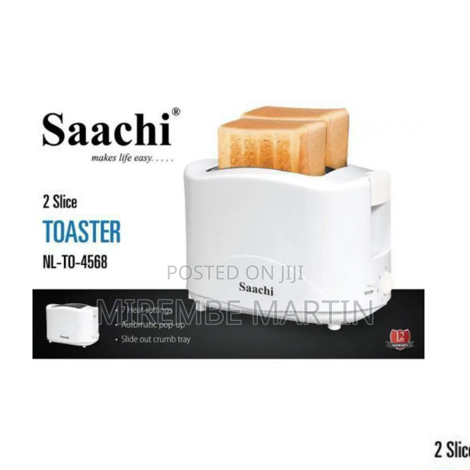 Saachi 2 Slice Electric Bread Toaster.
