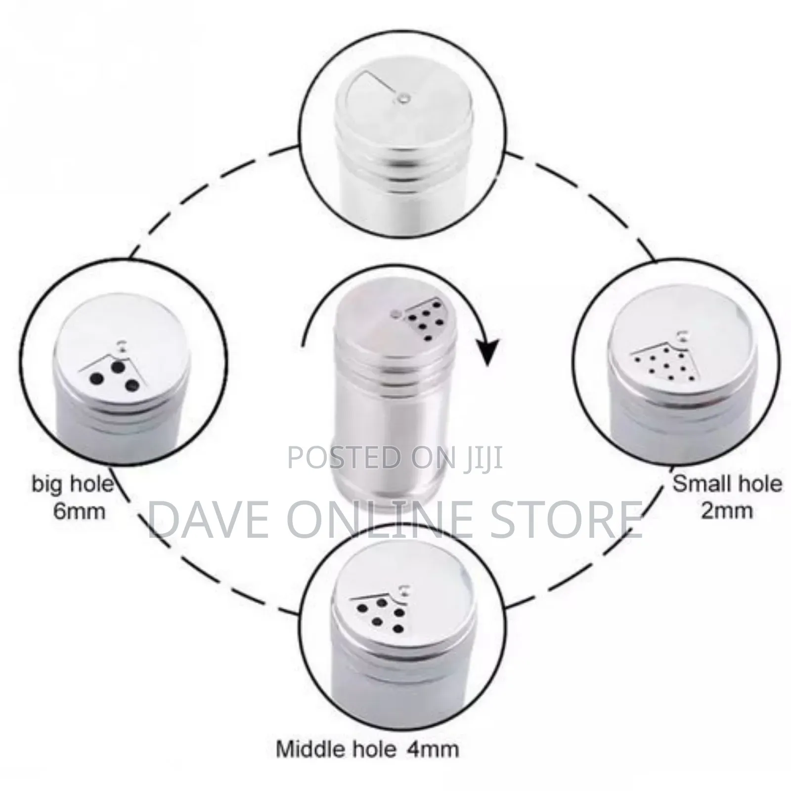 2 Pieces Stainless Steel Salt Pepper Spices Shakers