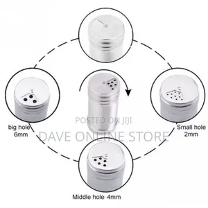 2 Pieces Stainless Steel Salt Pepper Spices Shakers