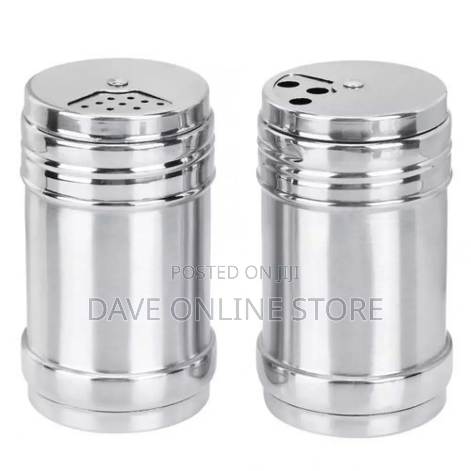 2 Pieces Stainless Steel Salt Pepper Spices Shakers