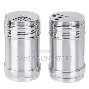 2 Pieces Stainless Steel Salt Pepper Spices Shakers