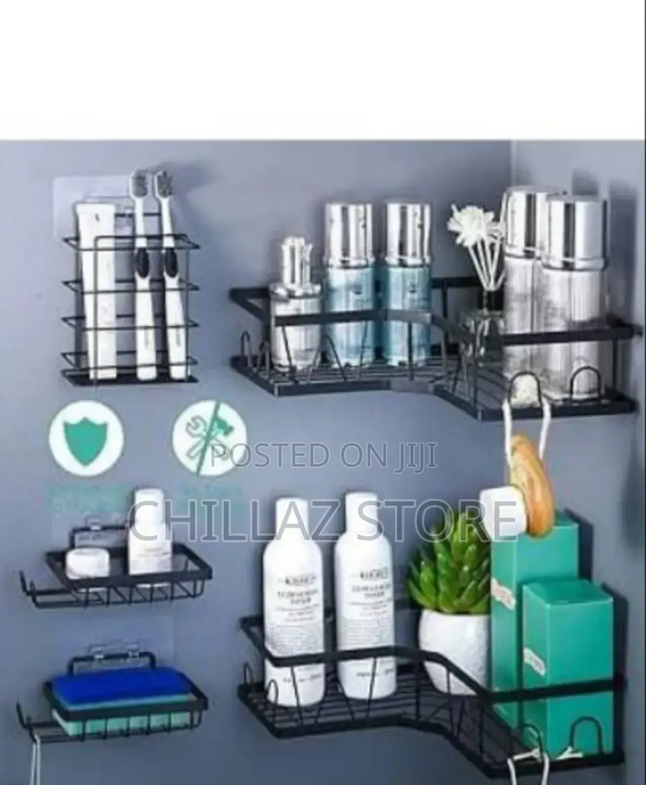 Metallic Mounted Bathroom Shelf Rack