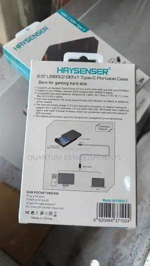 HAYSENSER 2.5" USB3.2 GEN1 Type-C Portable Case