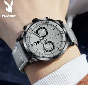 Original Men’S Grey PLAY BOY Leather Watch