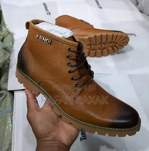 Original Men’S Brown Fendi Gentle/Casual Leather Ankle Boots