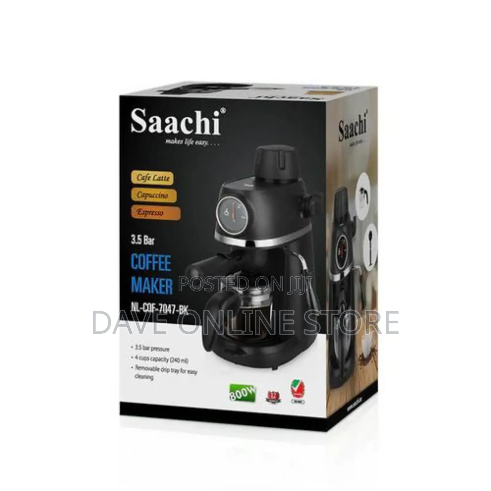 Saachi Electric Coffee Maker Machine 3.5 Bar Steam Pressure