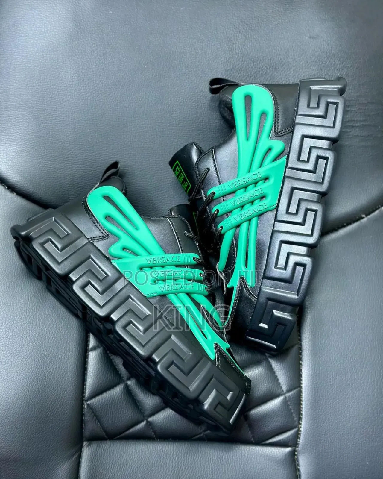 Goliath Black Sneakers. Versace
