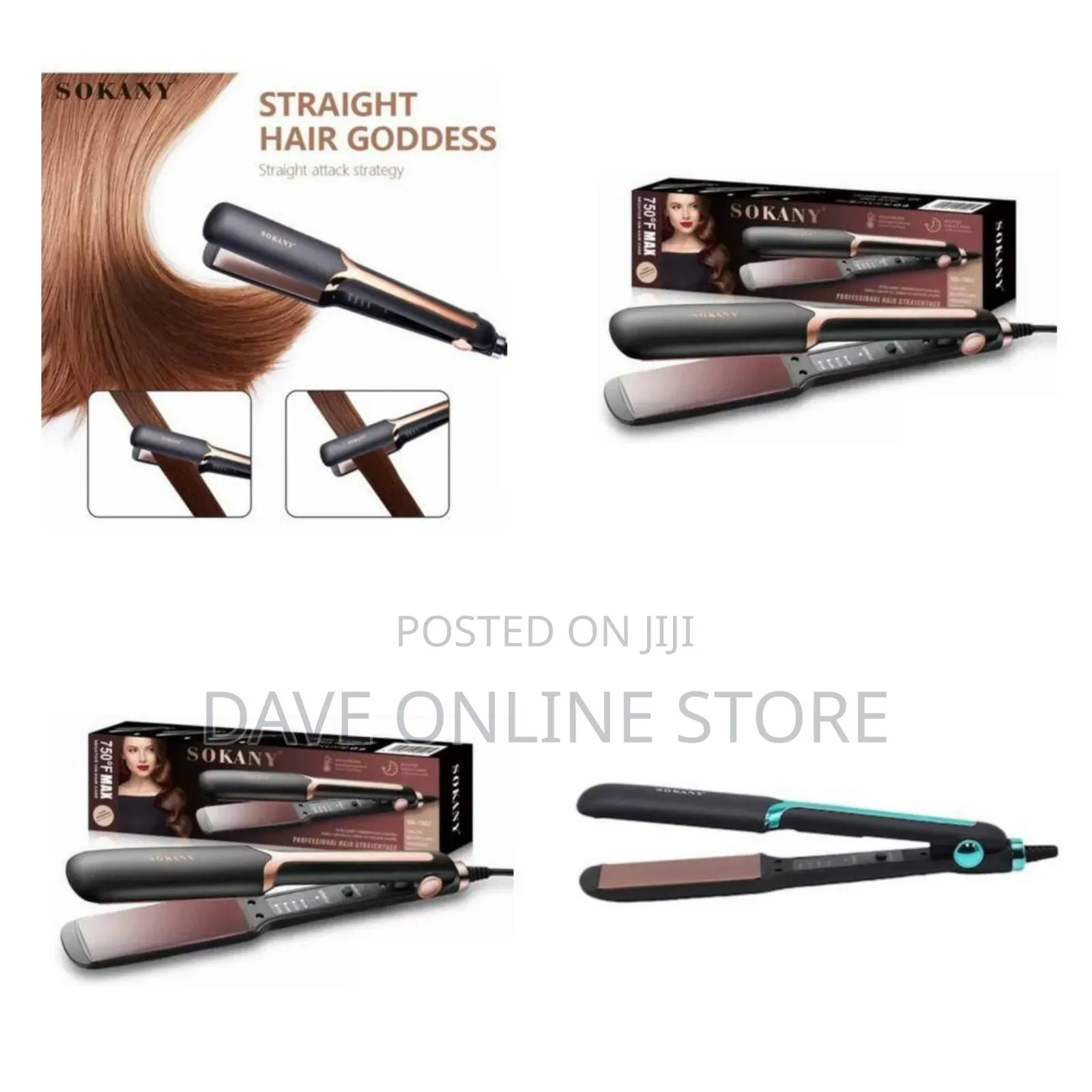 Women's Electric Hair Straightening Iron-Black