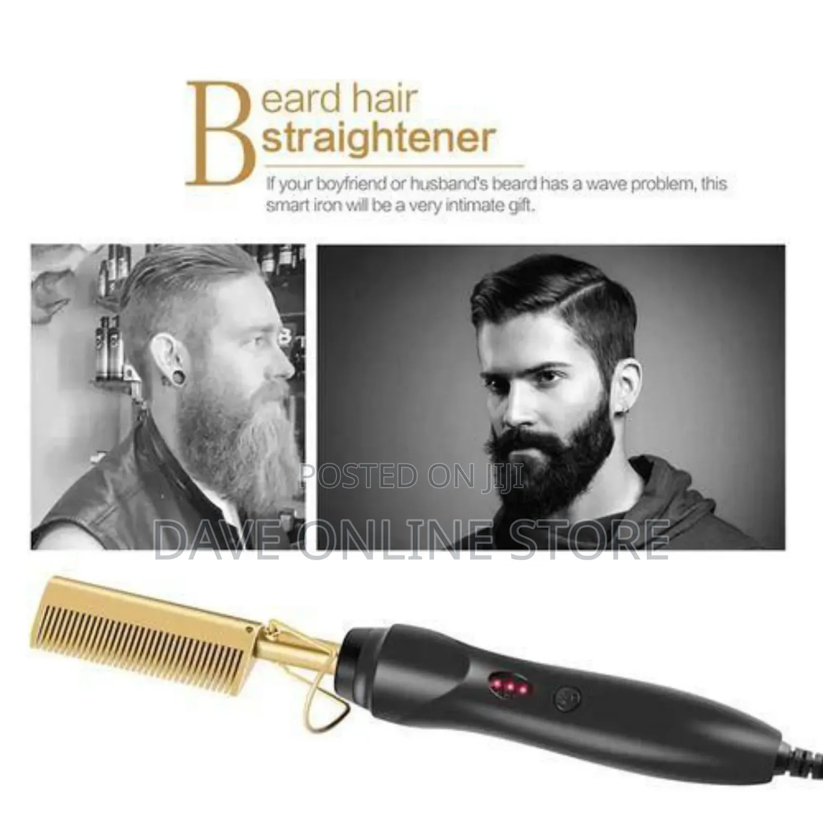 Professional Electric Hot Comb Straightener Black
