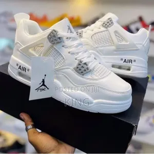 Air Jordan 4 White Sneakers. New