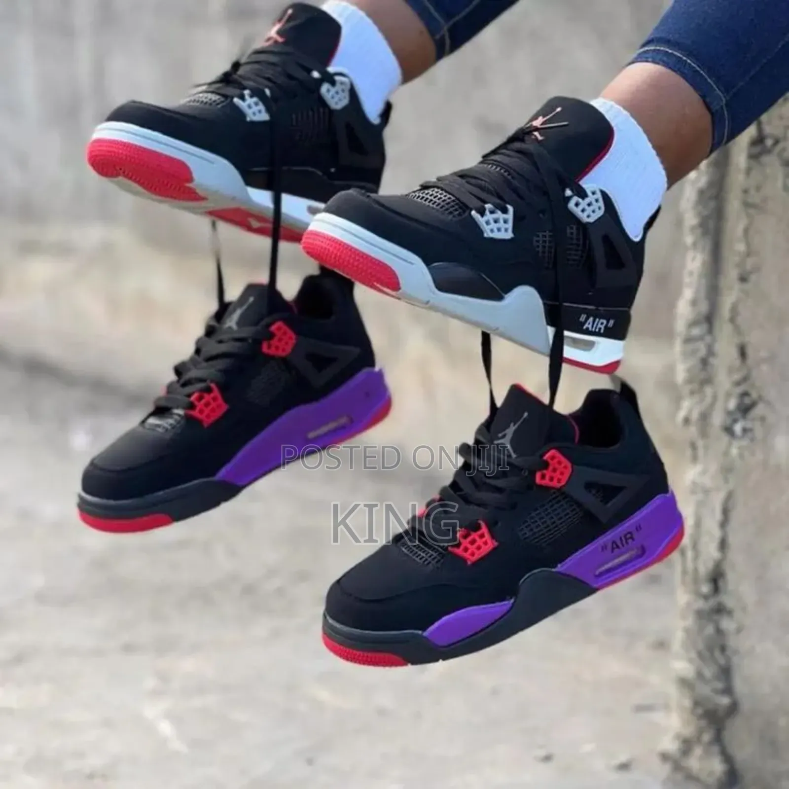 Air Jordan 4. Black -Red. Sneakers