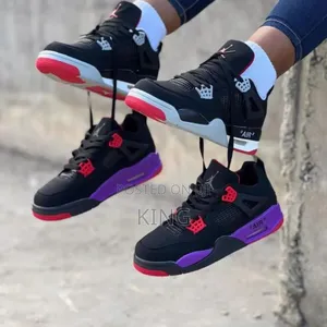 Air Jordan 4. Black -Red. Sneakers