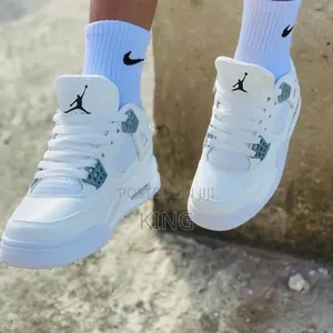 Air Jordan 4 Retro White' Premium Sneakers