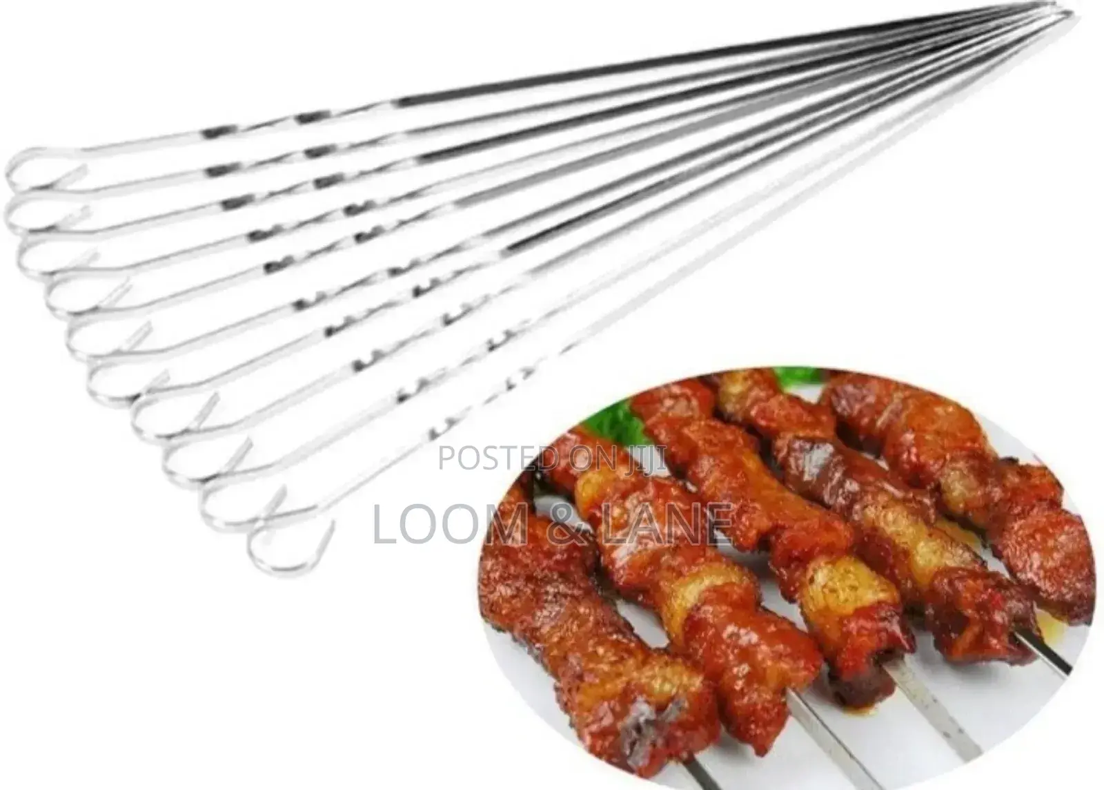 12 PCS Stainless Steel BBQ Skewers