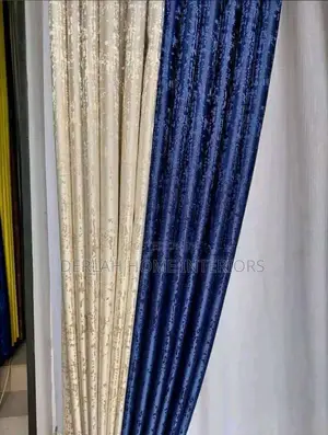 Blue and Cream Curtains