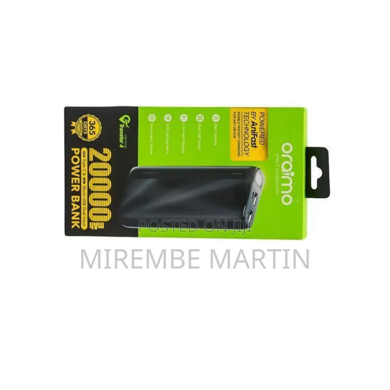 Oraimo 20000mah Fast Charging Power Bank.