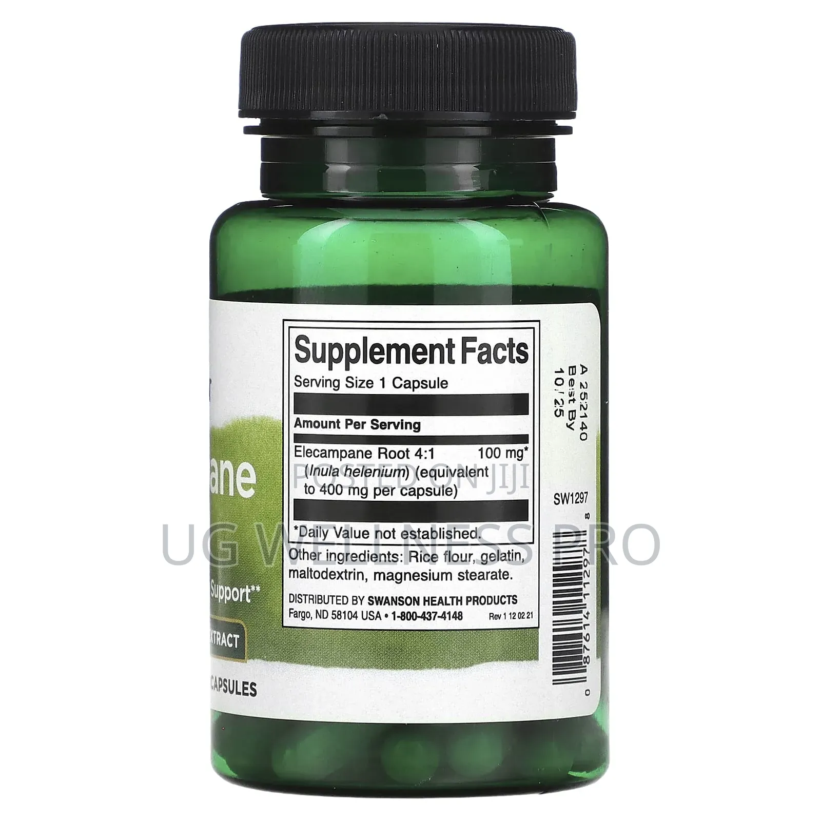 Swanson, Elecampane Root, 100 Mg, 60 Capsules