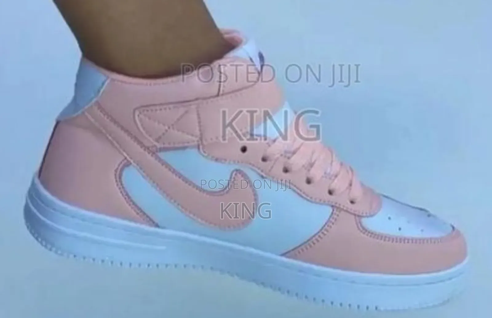 Classy Air Force 1 High Sneakers. Pink White