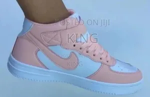 Classy Air Force 1 High Sneakers. Pink White