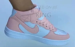 Classy Air Force 1 High Sneakers. Pink White