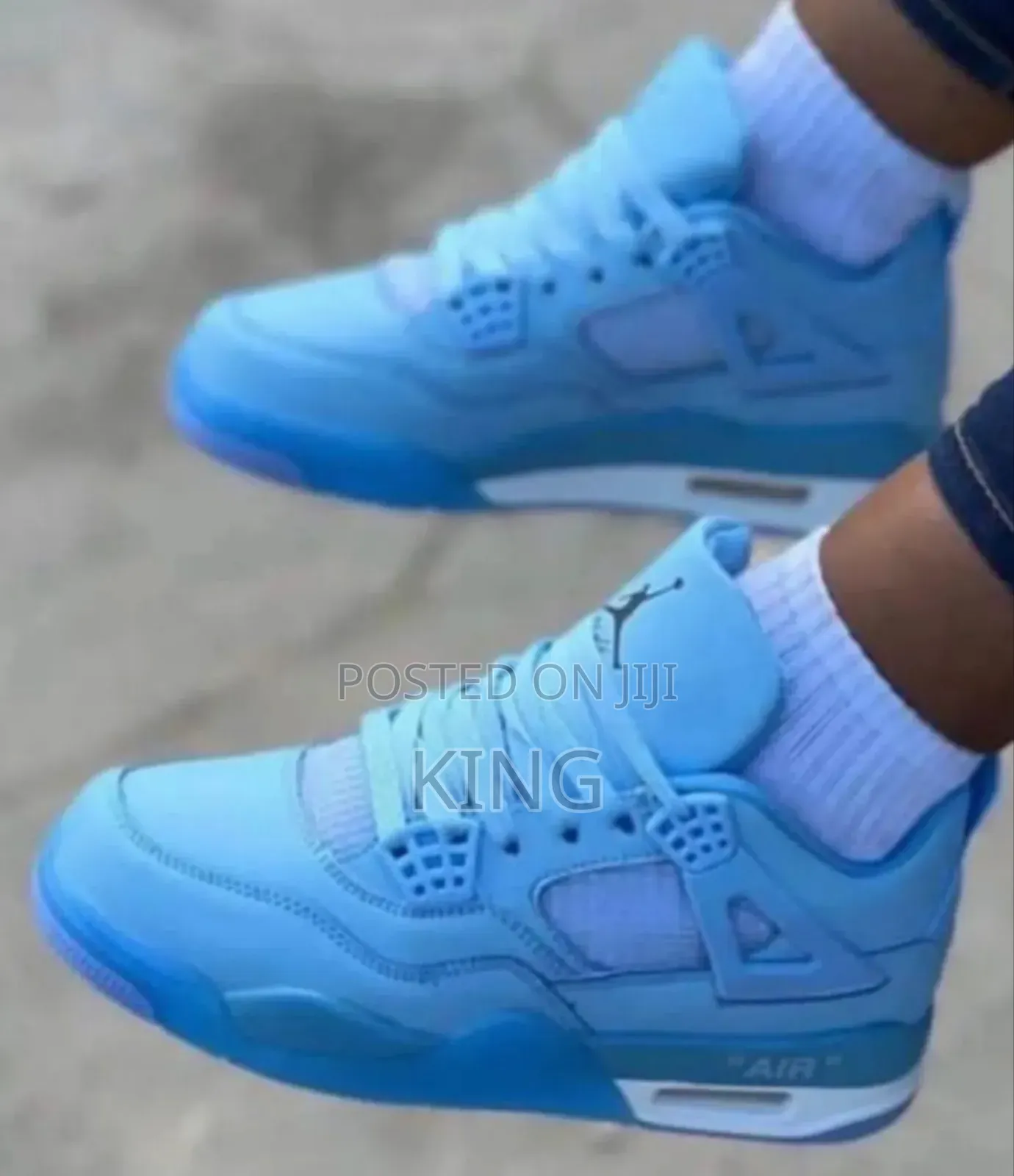 Air Jordan 4 Retro Sneakers. Sky-Blue