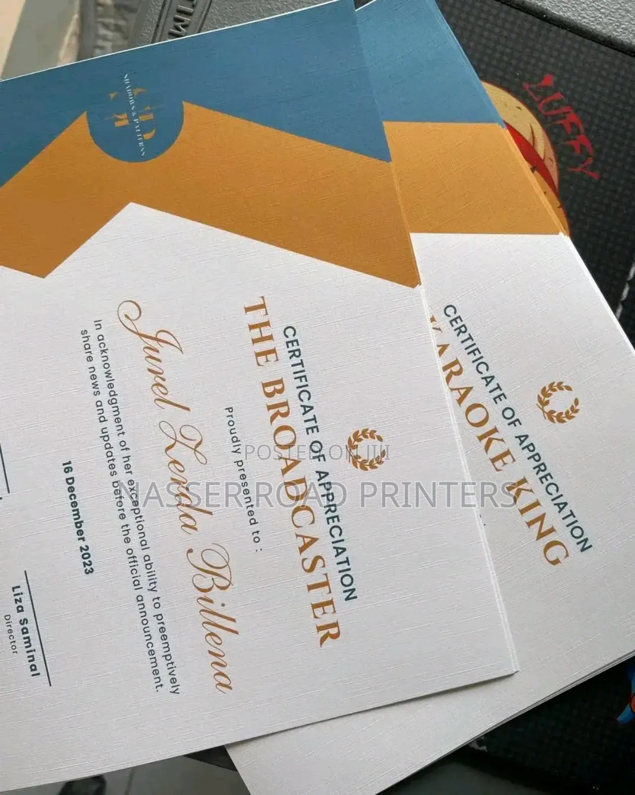 Certificates
