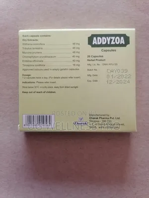 Addyzoa 20 Cap for Testosterone, Male Fertility and Vitality