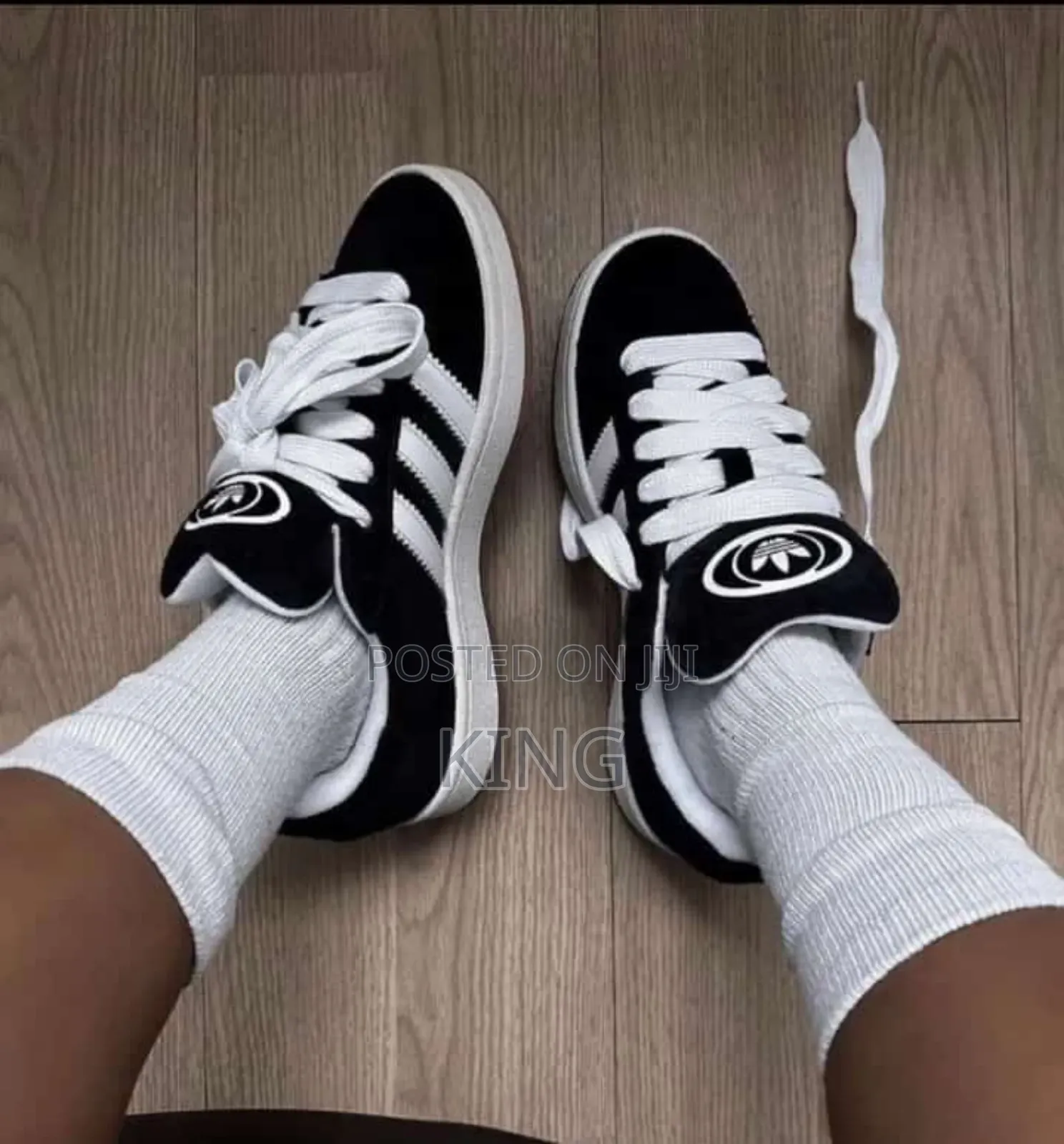 Classy Adidas Campus Black Cloud White Shoes