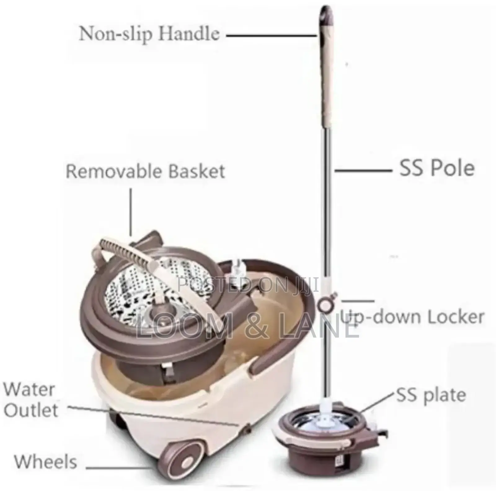 Double Wheeler Spin Mop Bucket