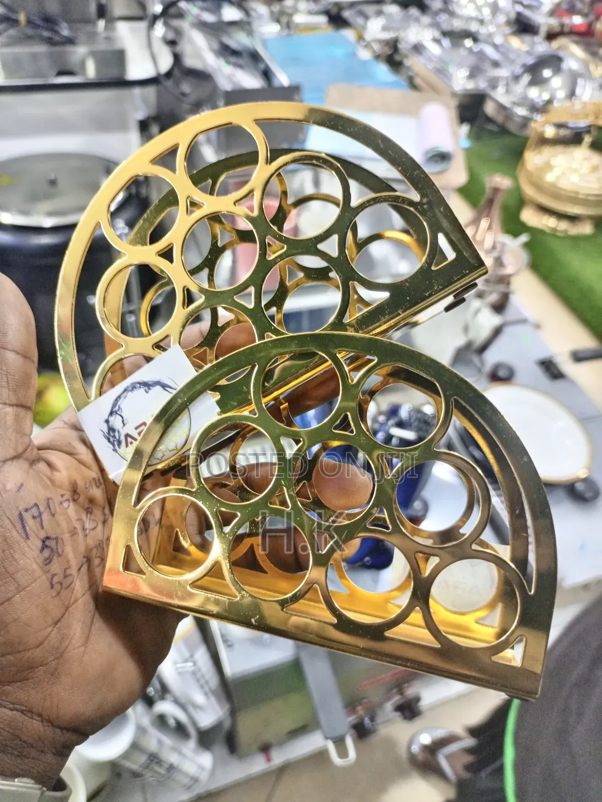 Golden Serviette Holder/Tissue Holder