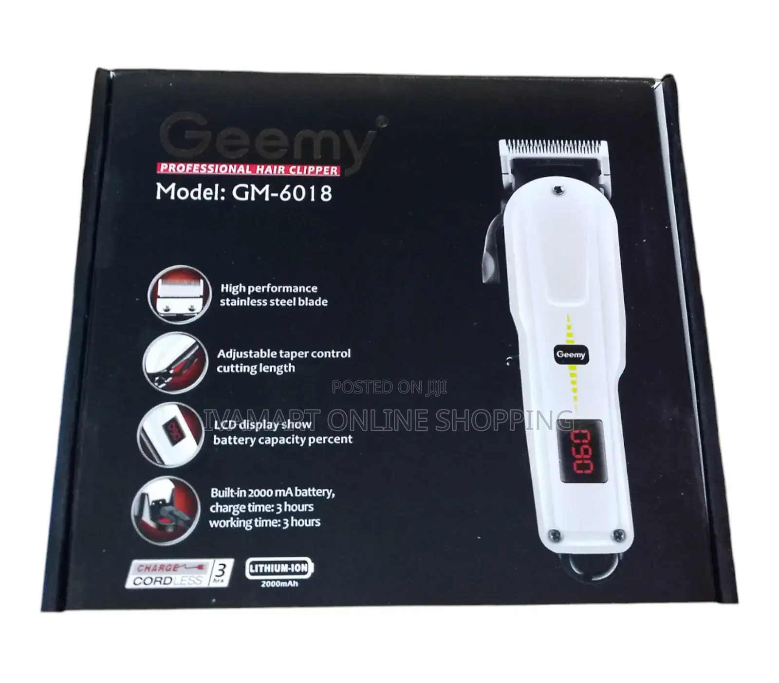 Geemy Professional Hair Clipper (Gm 6018)- Rechargeable