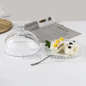 Snack Glass Plate With Cover