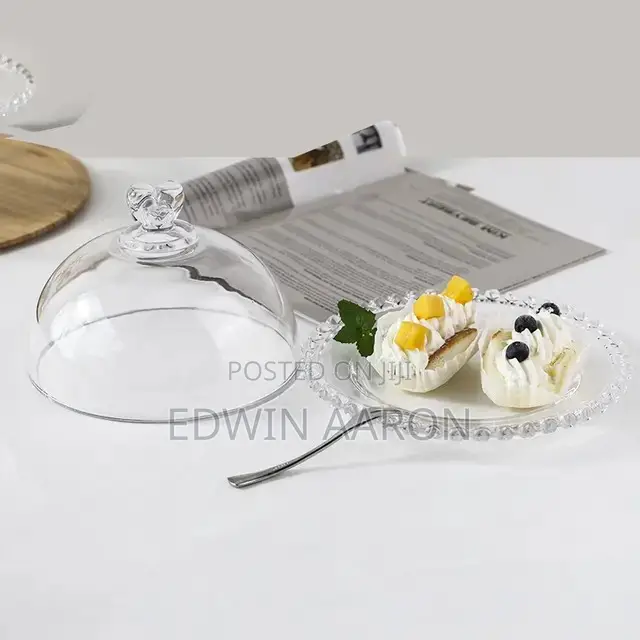 Snack Glass Plate With Cover