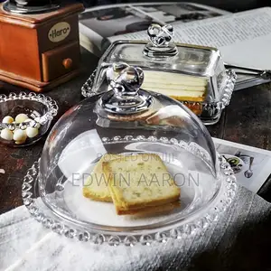 Snack Glass Plate With Cover