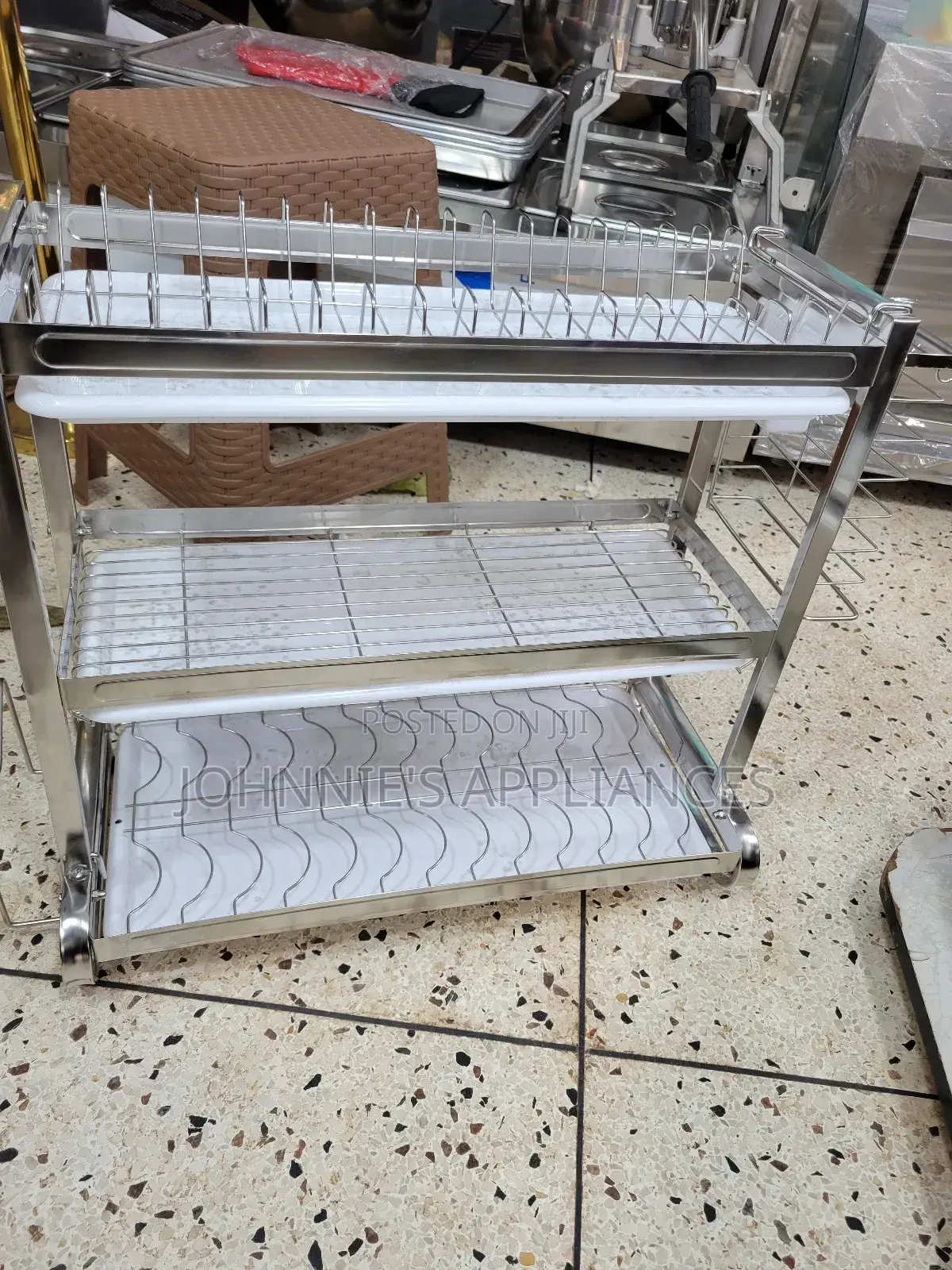Multifunctional Stainless Steel Dish Drainer Rack 3tiers
