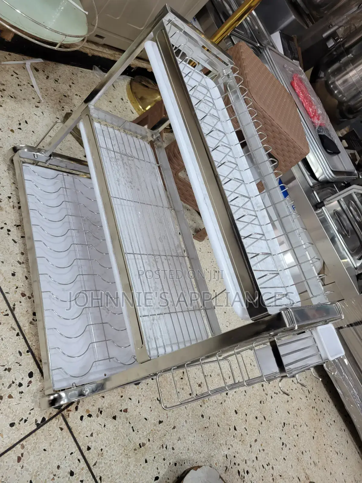 Multifunctional Stainless Steel Dish Drainer Rack 3tiers