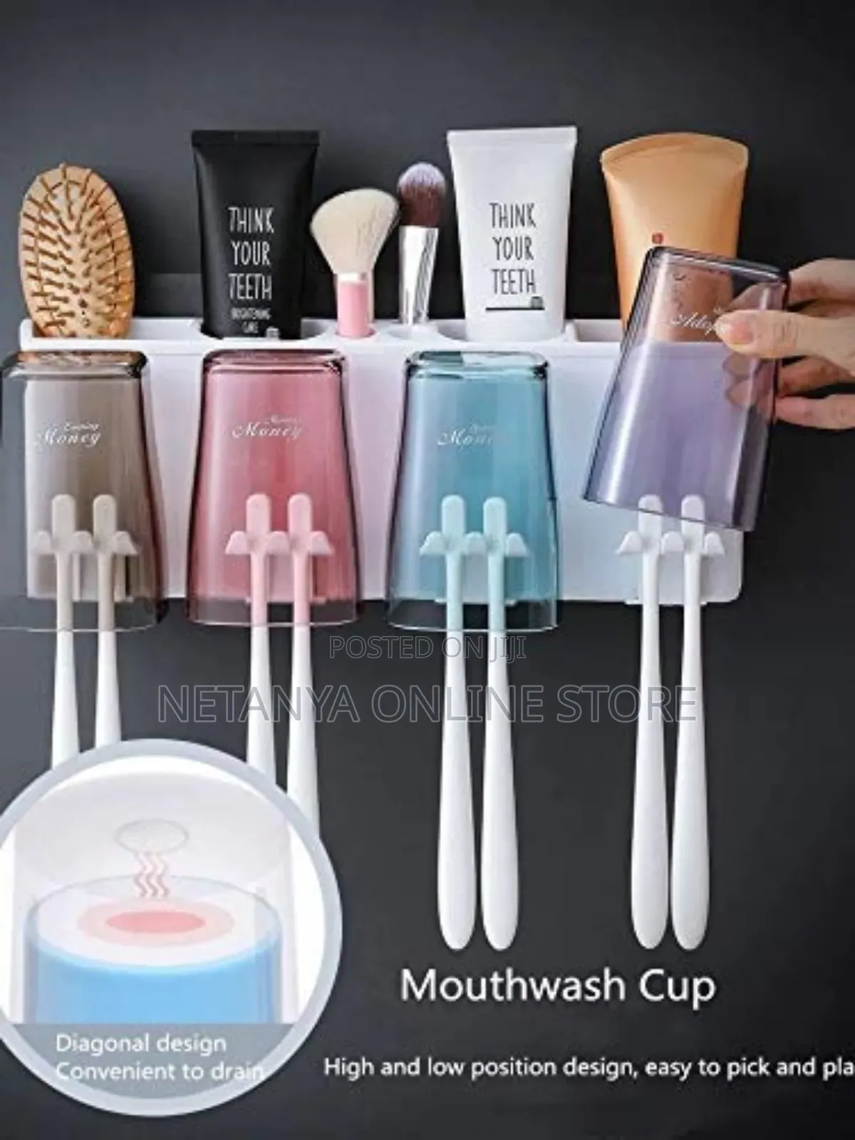 2in1 Toothpaste Dispenser and Toothbrush Holder