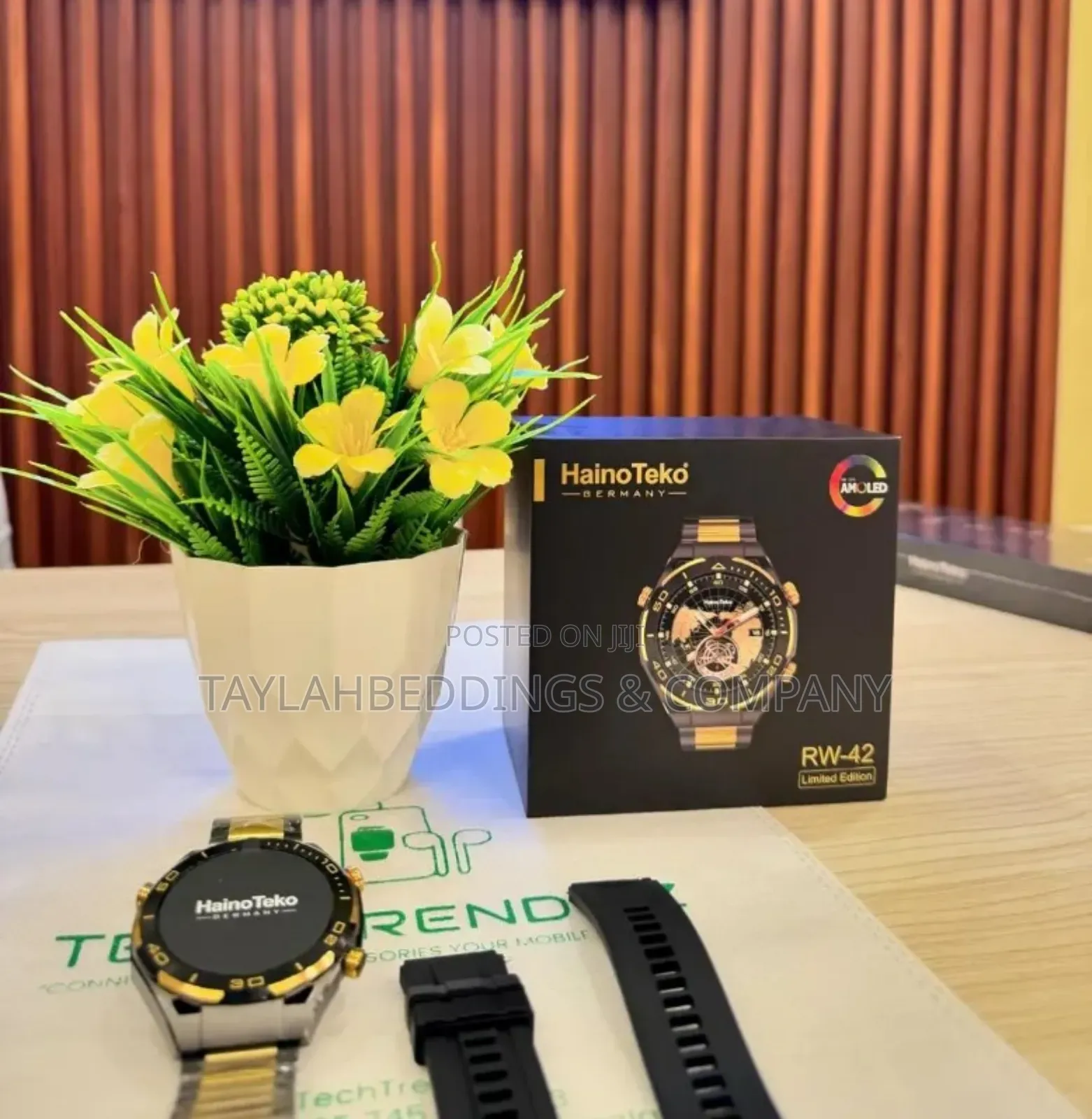Haino RW-42 AMOLED Display Smart Watch With 2 Pair Straps