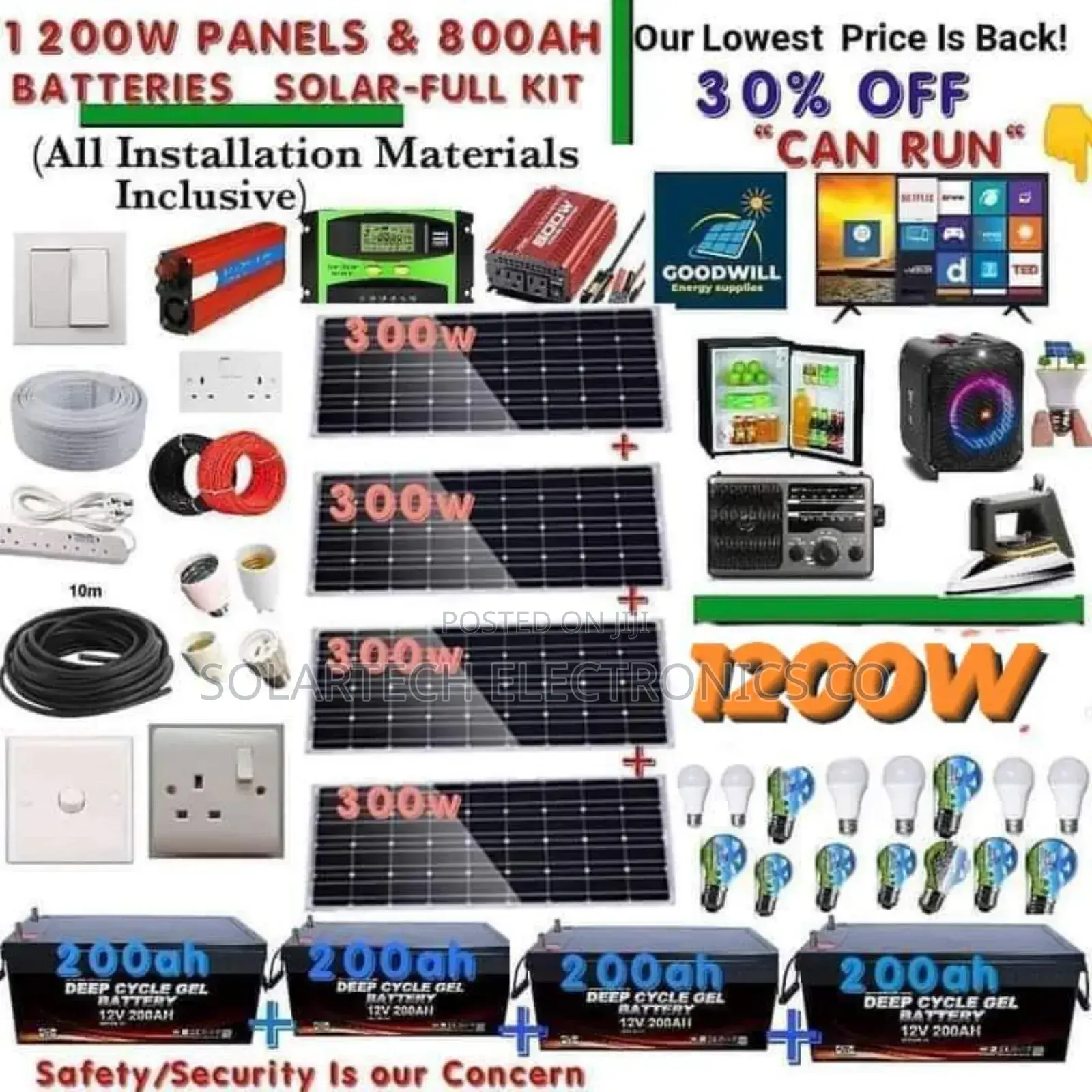 1200W Solar Energy System Kit