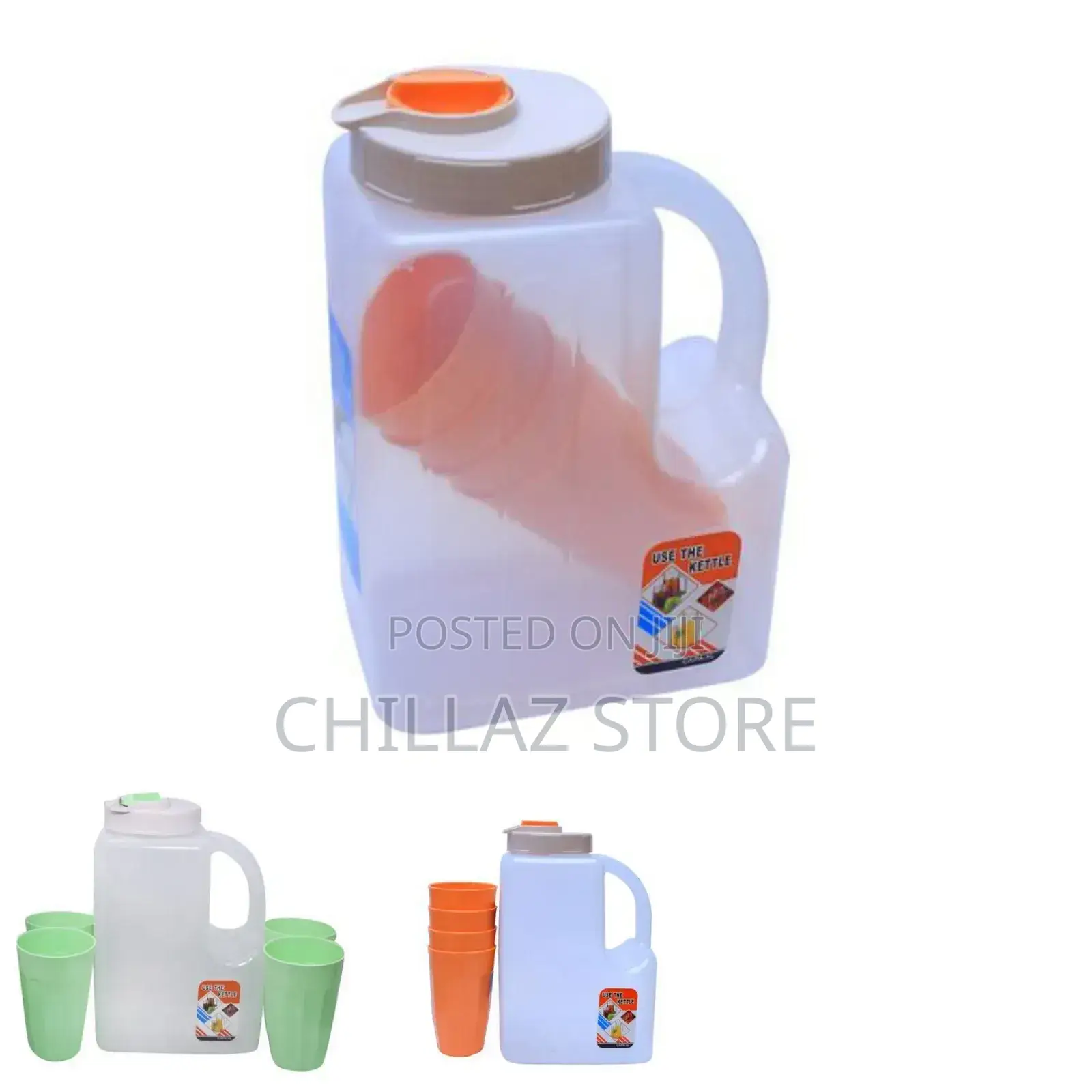 Plastic Water Jug With Glass