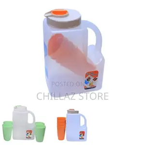Plastic Water Jug With Glass