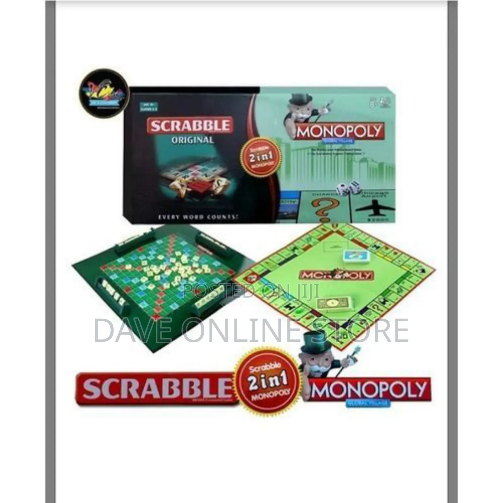 Scrabble 2 in 1 - Scrabble Monopoly Board Game -