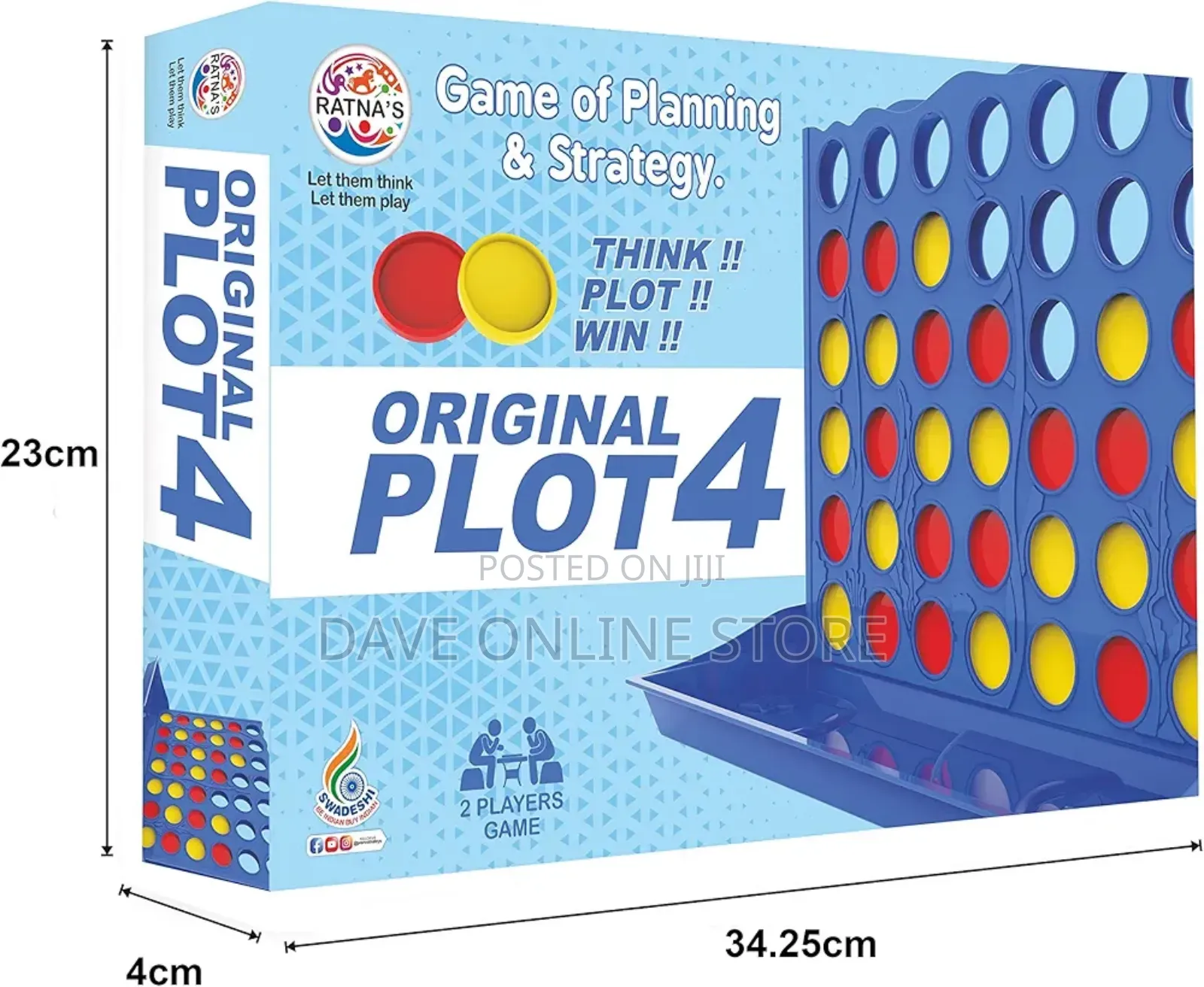 Original Plot 4 Big Board Game Family Strategy Game