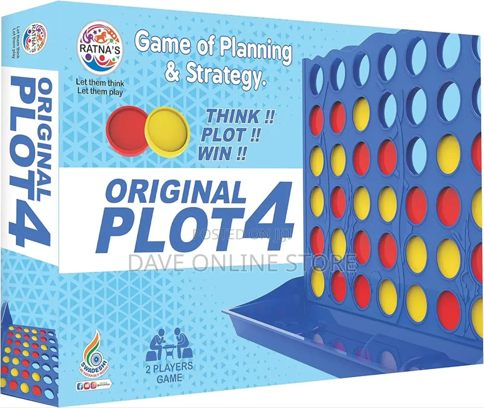 Original Plot 4 Big Board Game Family Strategy Game