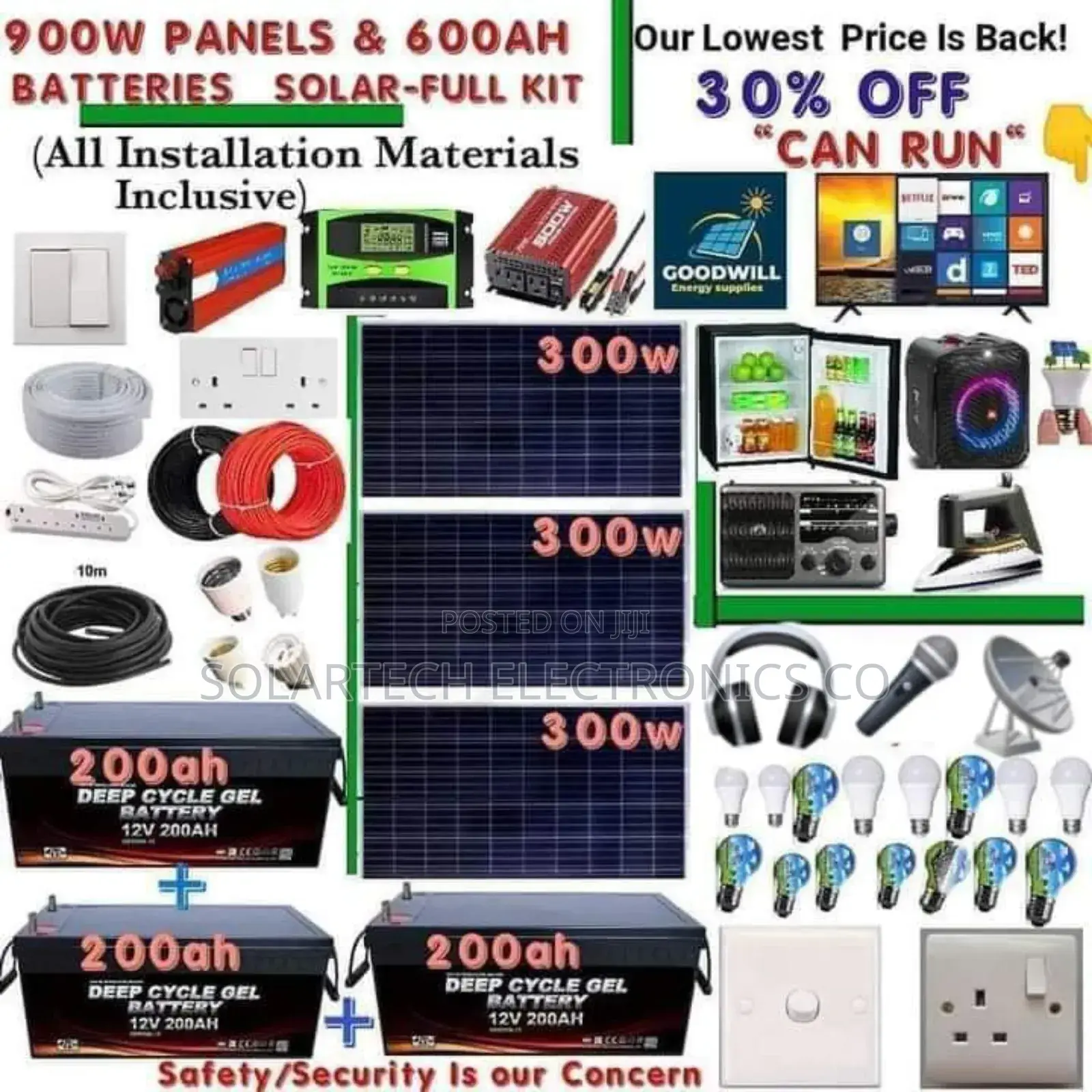 900W Solar Energy System Kit