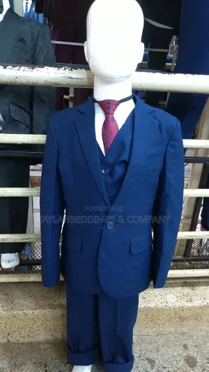 5pcs Boys Slim Fit Single Button Royal Blue Suit